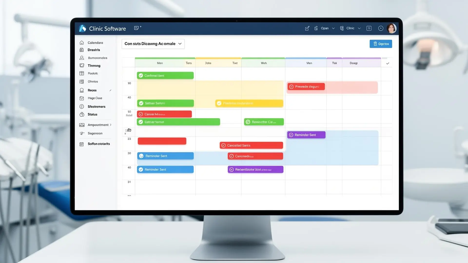 Statusuri automate ale programărilor afișate în calendarul stomatologic