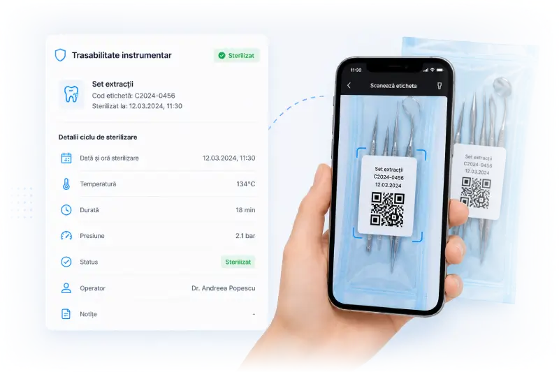 Sterilizare digitală și trasabilitate instrumentar stomatologie în aplicația SMYLE