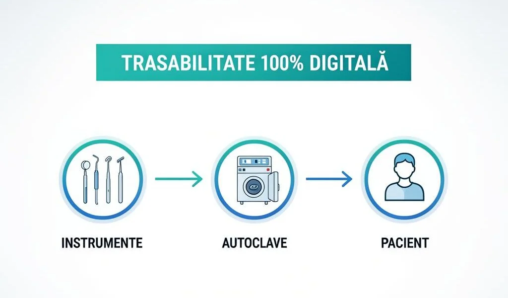 Flux digital de trasabilitate a sterilizării: instrumente, autoclavă și pacient